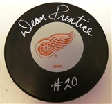 Dean Prentice Autographed Red Wings Puck