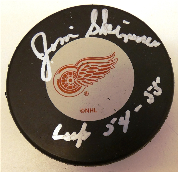 Jim Skinner Autographed Red Wings Puck