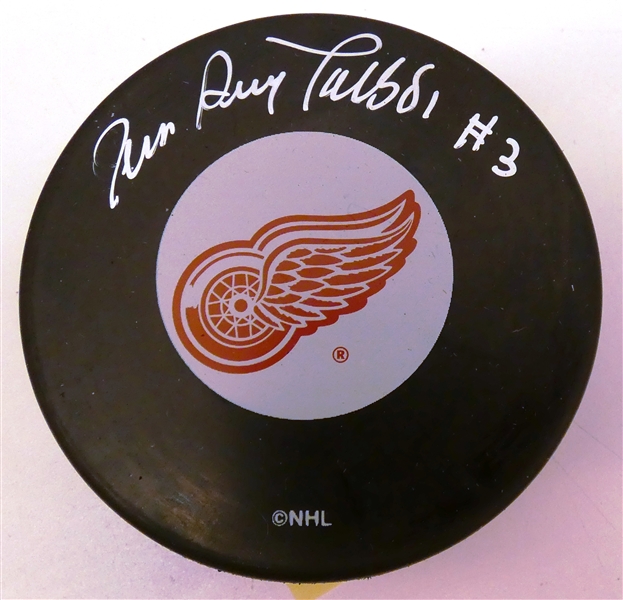 Jean-Guy Talbot Autographed Red Wings Puck