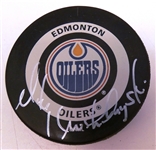 Mike Krushelnyski Autographed Oilers Puck
