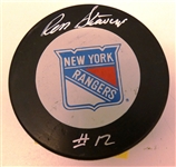 Ron Stewart Autographed Rangers Puck