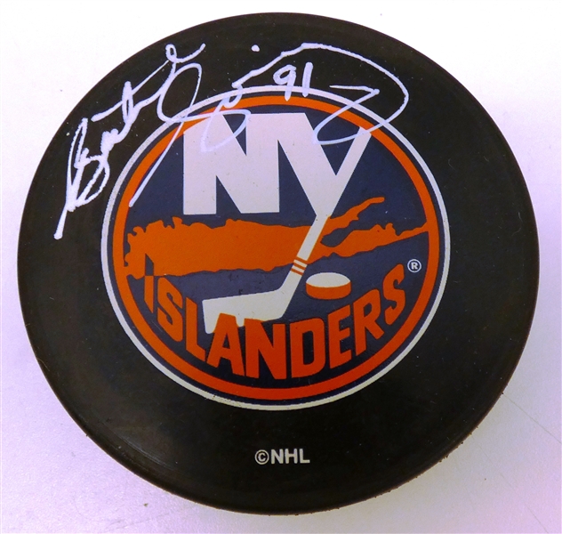 Butch Goring Autographed Islanders Puck