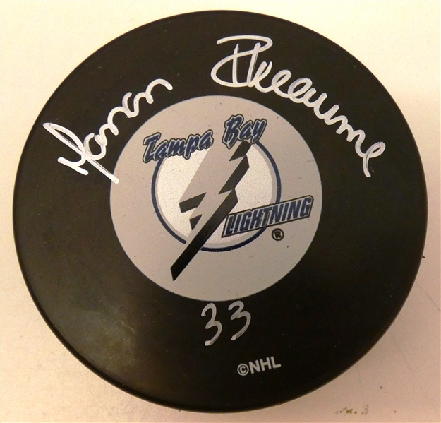Manon Rheaume Autographed Lightning Puck