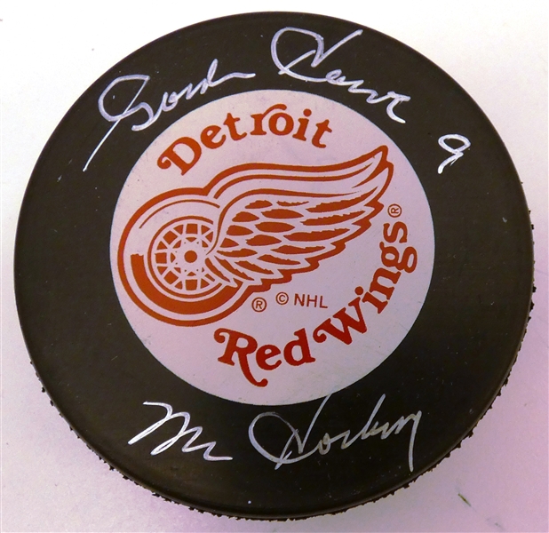 Gordie Howe Autographed Red Wings Puck