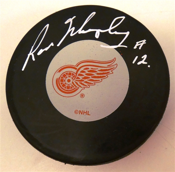 Ron Murphy Autographed Red Wings Puck