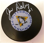 Joe Daley Autographed Penguins Puck