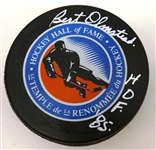 Bert Olmstead Autographed HOF Puck