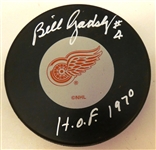 Bill Gadsby Autographed Red Wings Puck