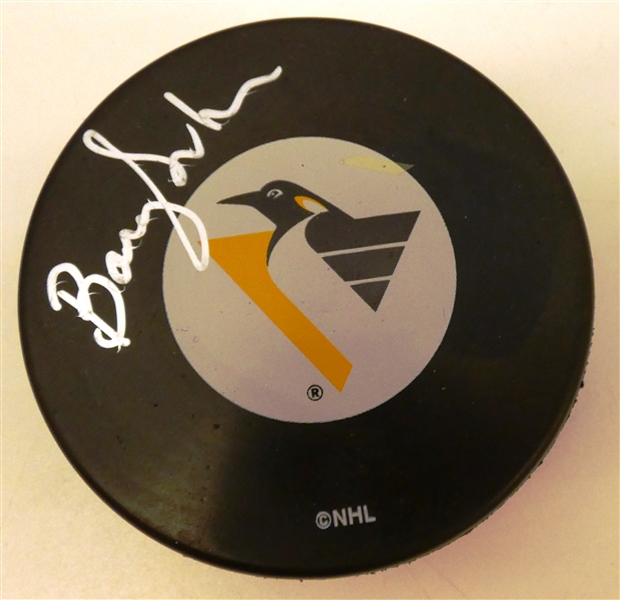 Barry Smith Autographed Penguins Puck