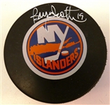 Bryan Trottier Autographed Islanders Puck