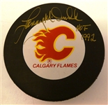 Lanny McDonald Autographed Flames Puck