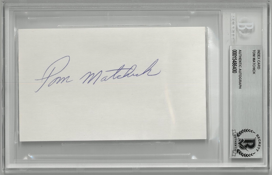 Tom Matchick Autographed 3x5 Index Card