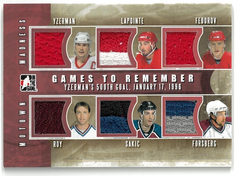 Avs vs Wings Multi Jersey Card