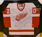 2002 Detroit Red Wings Team Signed Framed Jersey (Pick up Only)
