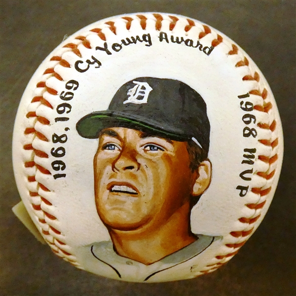 Denny McLain Autographed Hand Painted Baseball