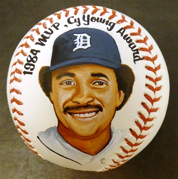 Willie Hernandez Autographed Hand Painted Baseball