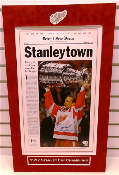 Steve Yzerman Autographed Matted Poster