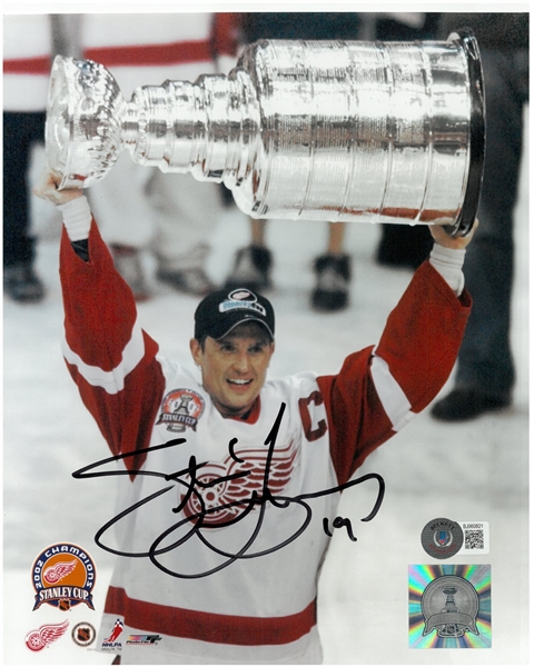 Steve Yzerman Autographed 8x10 - 02 Cup