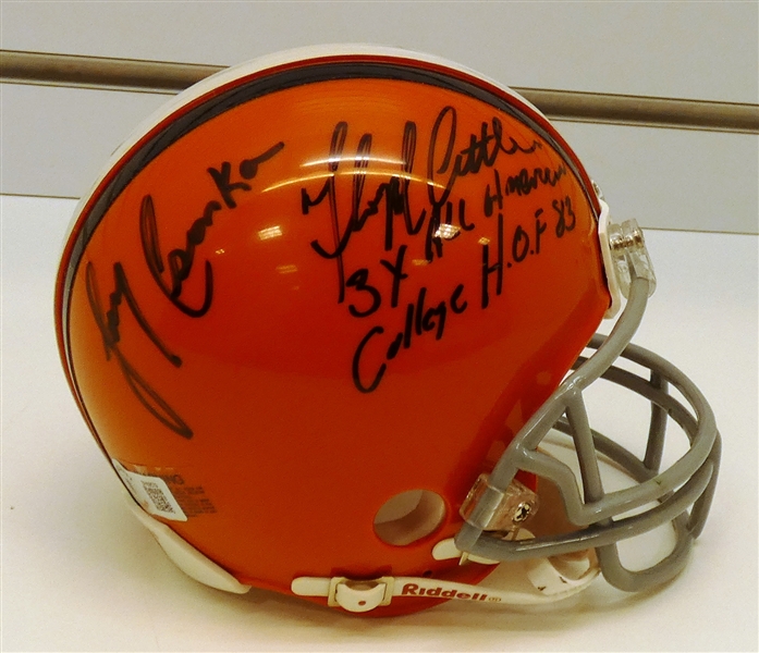 Larry Csonka & Floyd Little Autographed Syracuse Mini Helmet