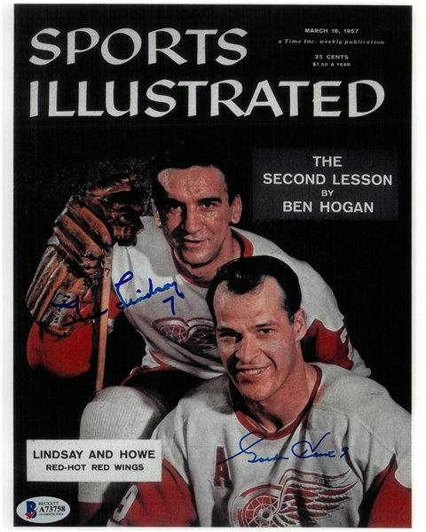 Ted Lindsay & Gordie Howe Autographed 8x10 Photo