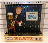 Vintage 1960s Blatz Beer Electric Motion Bottle Man Bar Décor Sign