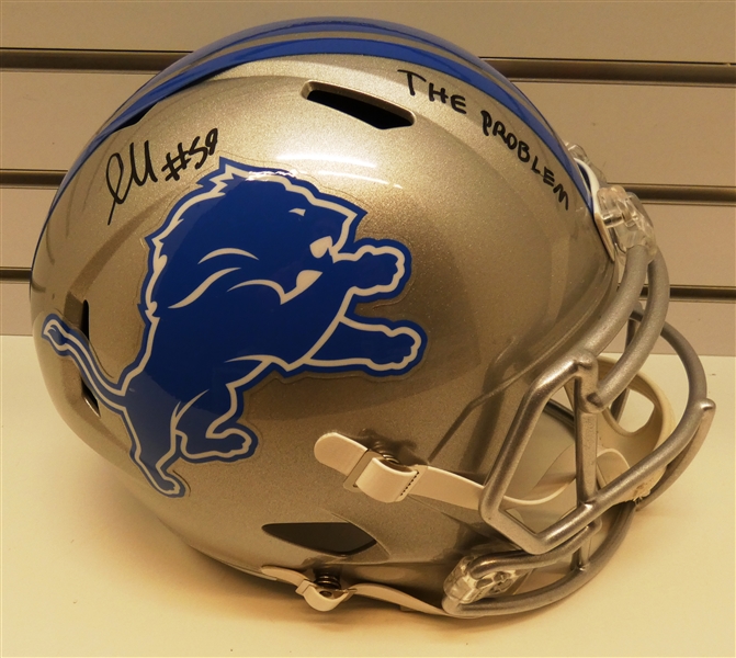 James Houston Autographed Full Size Replica Lions Helmet