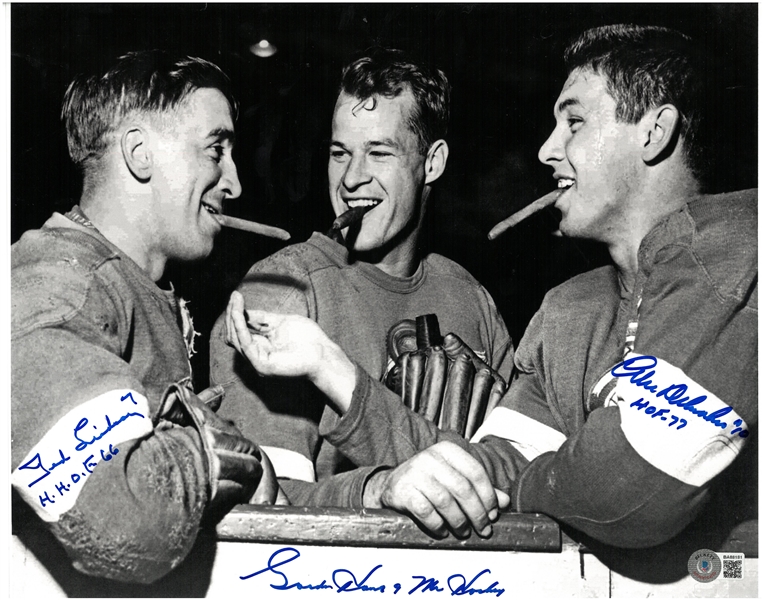 Lindsay, Howe & Delvecchio 11x14 Autographed Inscribed