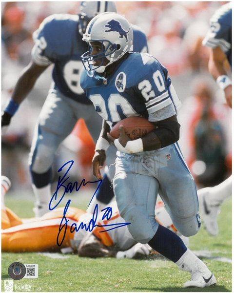 Barry Sanders Vintage Autographed 8x10