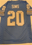 Billy Sims Autographed Custom Jersey