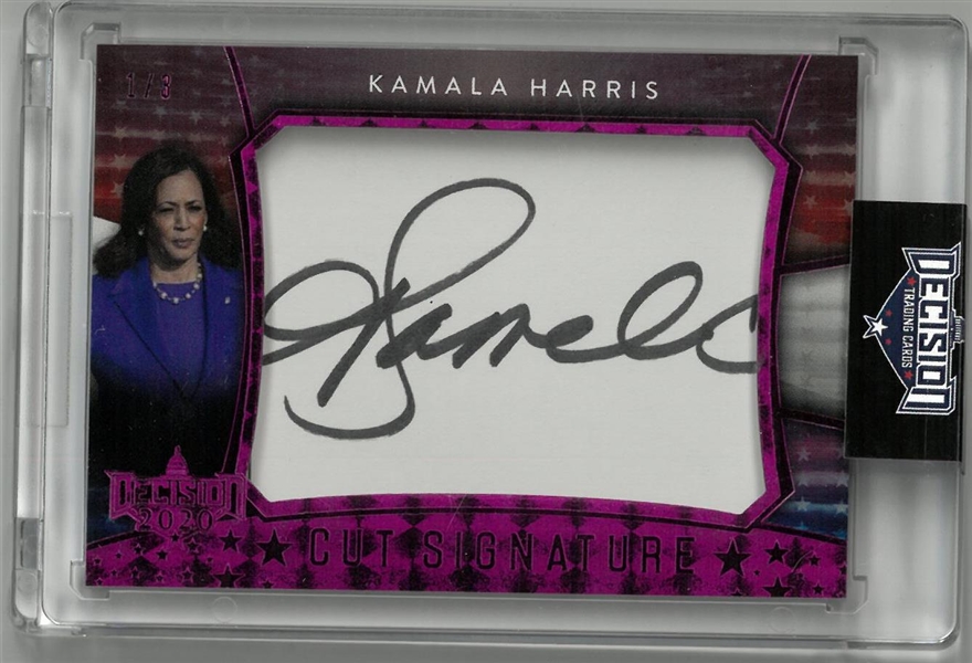 Kamala Harris Autographed #1/3 2020 Decision Leaf