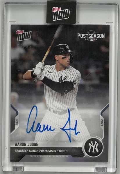 Aaron Judge #/99 Autographed 2021 Topps Now