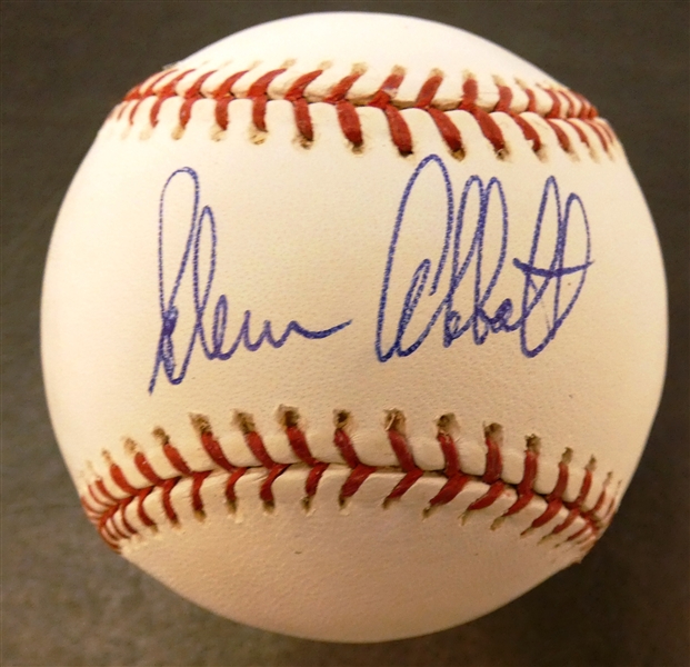 Glenn Abbott Autographed Baseball