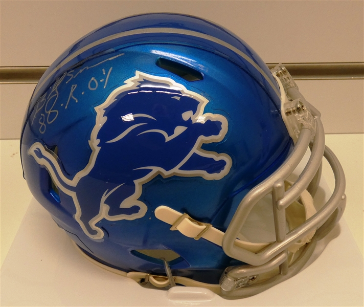 Billy Sims Autographed Lions Mini Flash Helmet