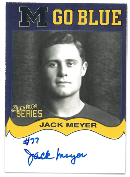 Jack Meyer Autographed Michigan Card