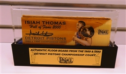 Isiah Thomas Palace Floorboard Autographed with Case