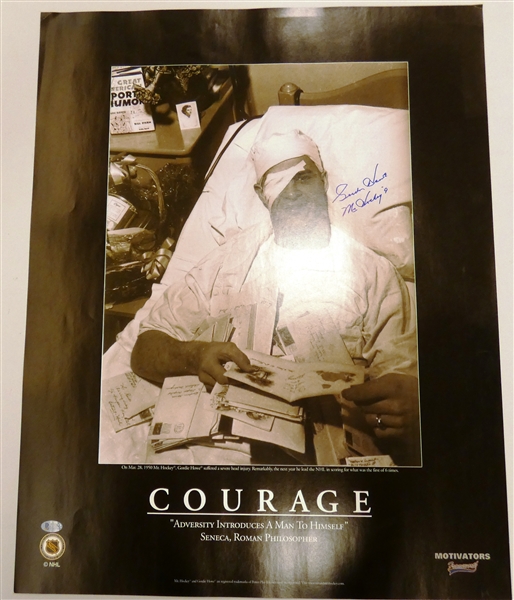 Gordie Howe Autographed "Courage" Poster