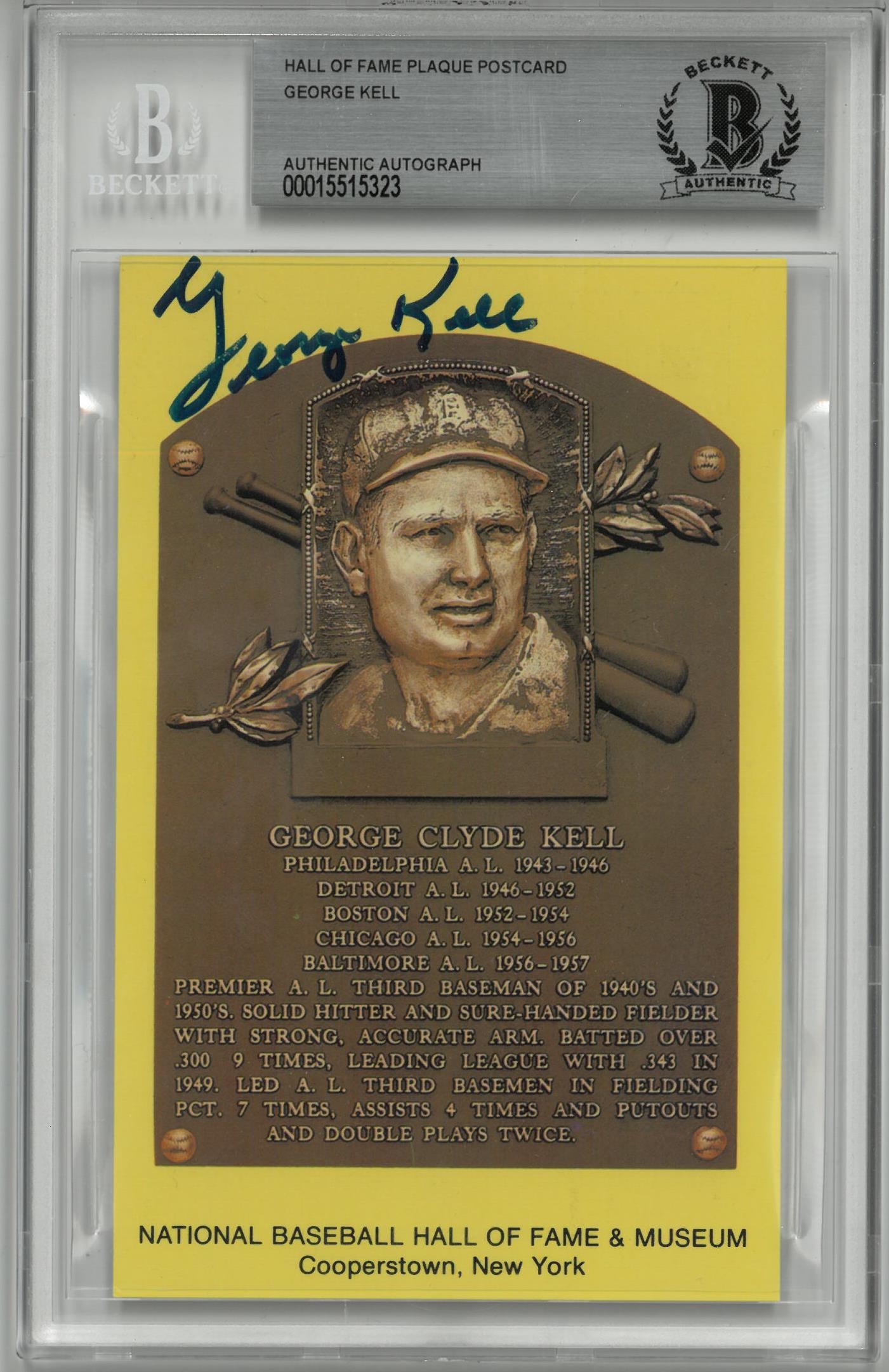 Lot Detail - George Kell Autographed Hall of Fame Plaque