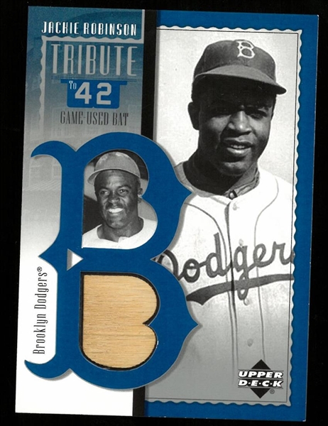 Jackie Robinson Upper Deck Game Used Bat Card