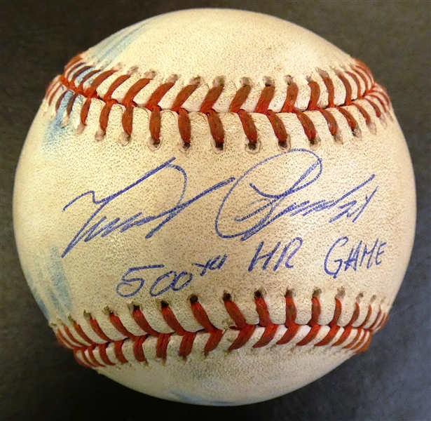 Miguel Cabrera Autographed 500th Homerun Game Used Baseball