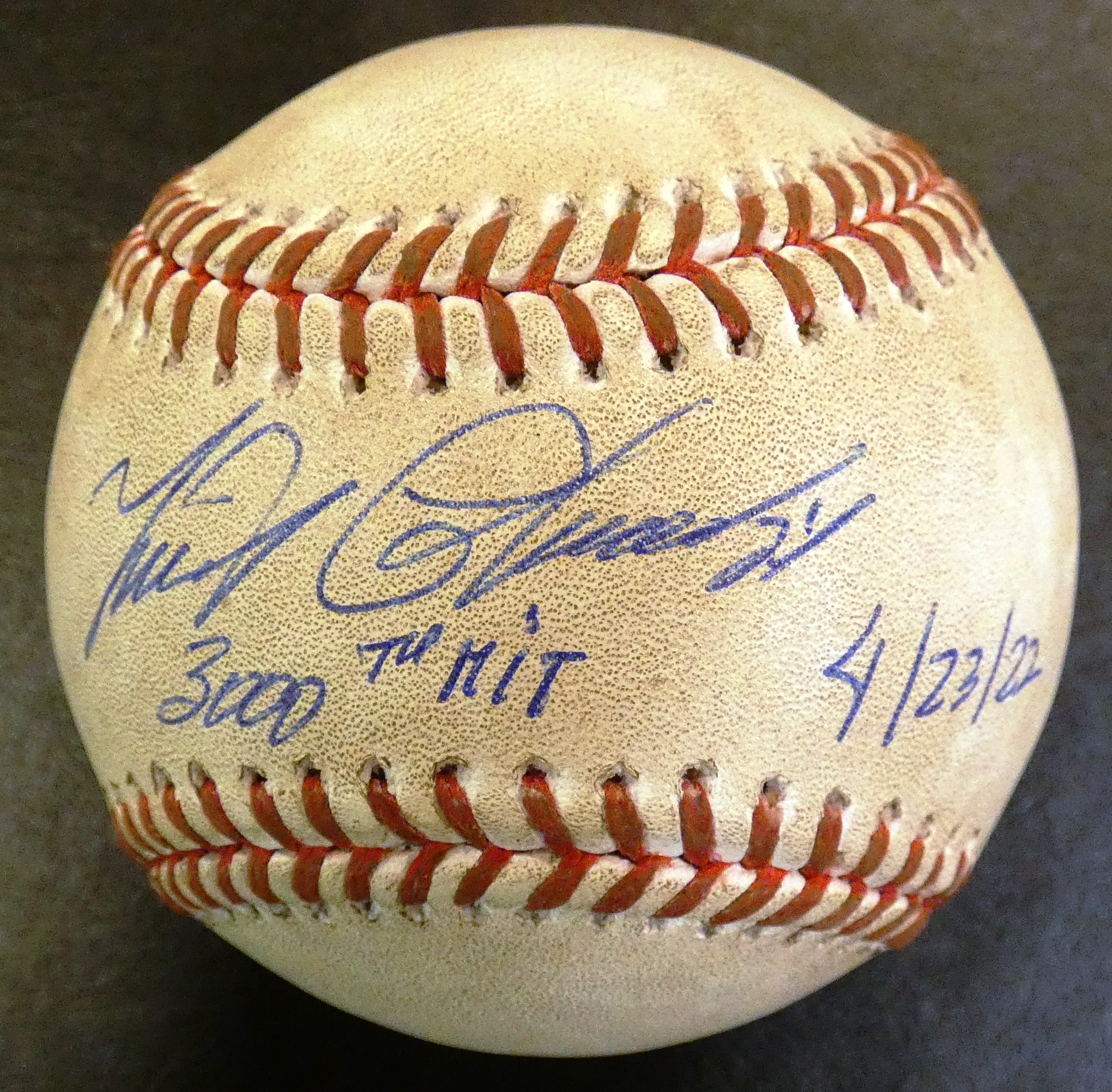 Cabrera Exclusive! Game-Ready Baseball: Miguel Cabrera Baseball with # 3  Stencil Prepared for Hit #3000 (MLB AUTHENTICATED)