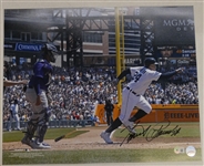 Miguel Cabrera Autographed 16x20 - 3000th Hit Running to 1st