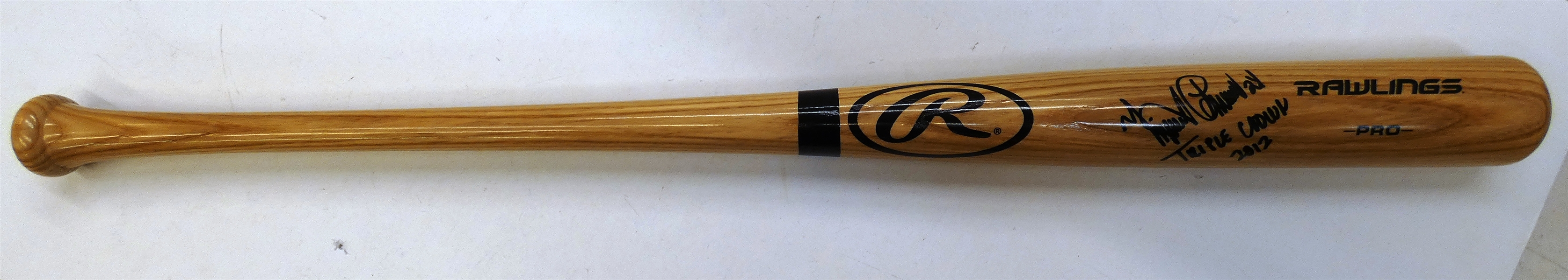 Miguel Cabrera Autographed Rawlings Tan Bat w Triple Crown