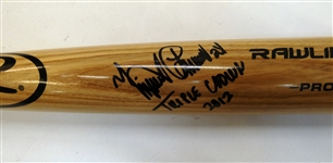 Miguel Cabrera Autographed Rawlings Tan Bat w Triple Crown