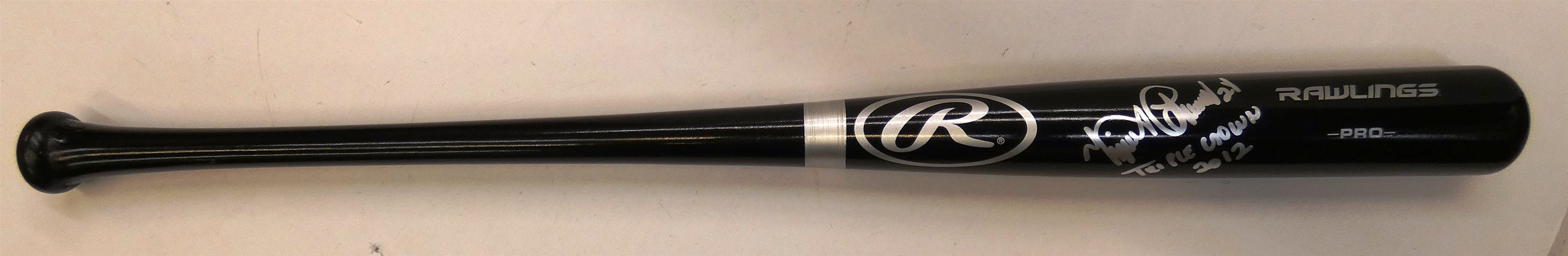 Miguel Cabrera Autographed Rawlings Black Bat w Triple Crown