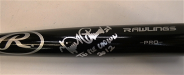 Miguel Cabrera Autographed Rawlings Black Bat w Triple Crown