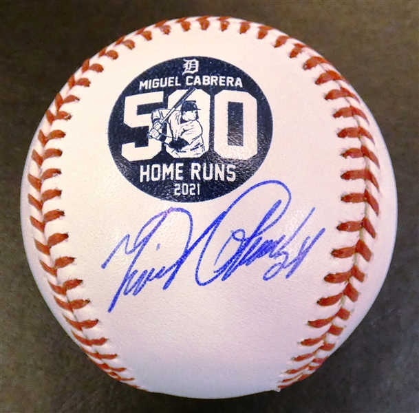 Miguel Cabrera Autographed 500th HR Logo Baseball