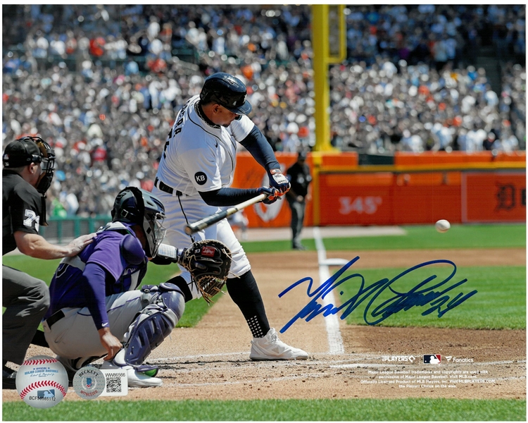 Miguel Cabrera Autographed 8x10 - 3000th Hit Ball in Air