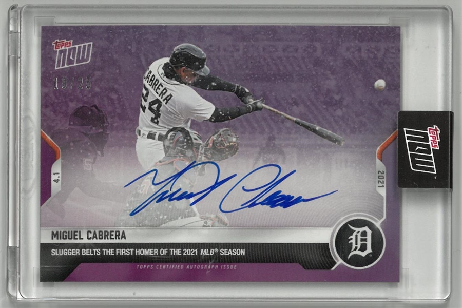 Miguel Cabrera #19/25 Autographed 2021 Topps Now