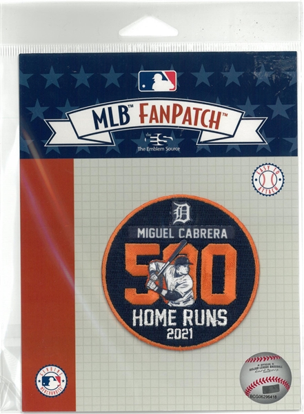 Miguel Cabrera 500 Homerun Commemorative Patch