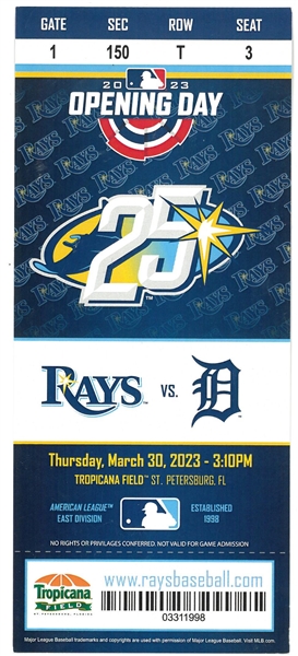 Miguel Cabreras Final Opening Day Commemorative Ticket